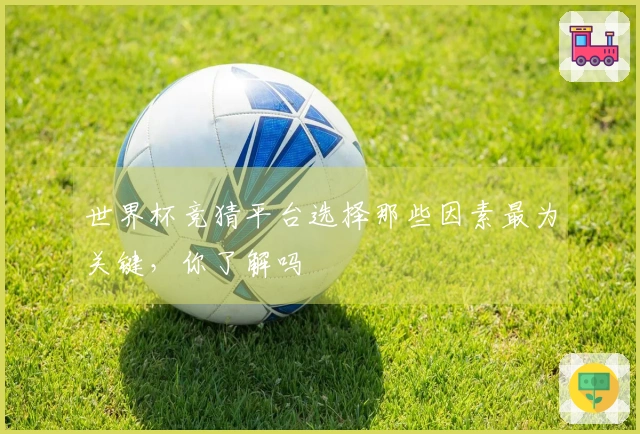 世界杯竞猜平台选择那些因素最为关键，你了解吗
